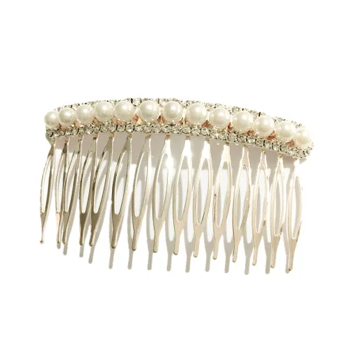 Miniatura 2 de Los accesorios de pelo nupcial de moda más populares Rhinestone perla aleación peine de pelo de la boda horquilla nupcial cristal horquillas