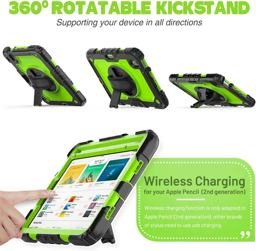 Miniatura 5 de SEYMAC stock Funda para iPad mini 7 (A17 Pro) 2024/Mini 6 de 8.3 pulgadas con protector de pantalla portalápices [correa de mano giratoria 360]