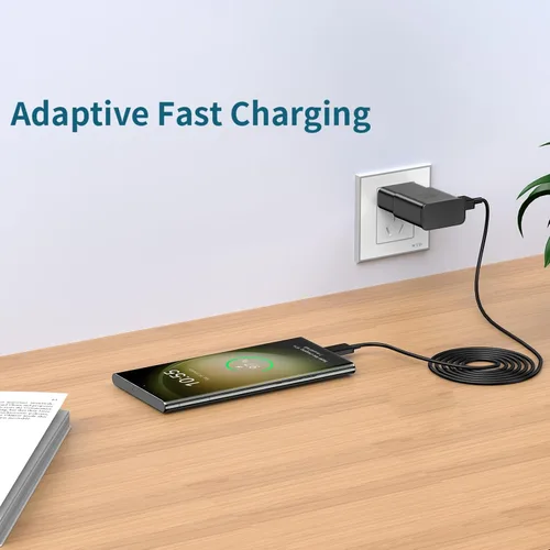 Miniatura 4 de Cargador rápido Andriod, cargador rápido tipo C con cable de carga rápida tipo C de 5 pies para Galaxy S10/S9/S8/S10e/S10+/S8+/S9+/Note 8 9 10 Negro