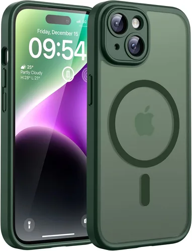 Miniatura 75 de TOCOL Funda magnética 3 en 1 para iPhone 14 Pro, mejorada [protección completa de cámara] con 2 protectores de pantalla, funda de grado militar Azul