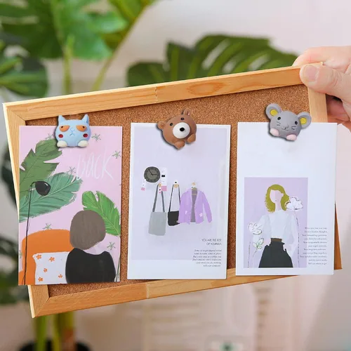 Miniatura 5 de 30 piezas de alfileres de empuje decorativos con forma de animales, tachuelas lindas de animales para tablero de corcho, pared de fotos, mapa