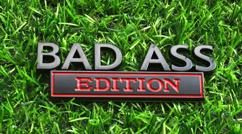Miniatura 6 de Paquete de 2 Emblemas Edición Bad Ass, Insignia Badass de Metal 3D, Calcomanía Adhesiva de Reemplazo para Capó Delantero para Automóviles, Camiones
