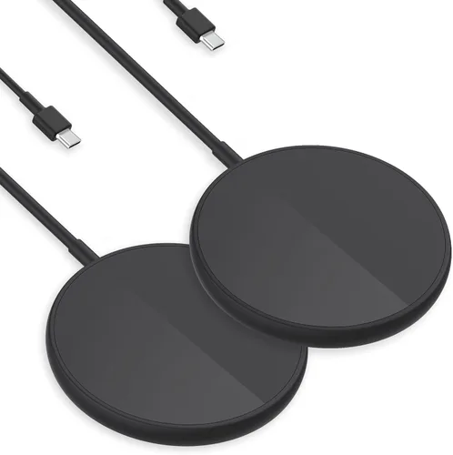 Miniatura 10 de COKOEYE Cargador inalámbrico, almohadilla de carga inalámbrica rápida de 15 W, paquete de 2 unidades compatible con iPhone 17/17 Air/17 Pro/17 Pro