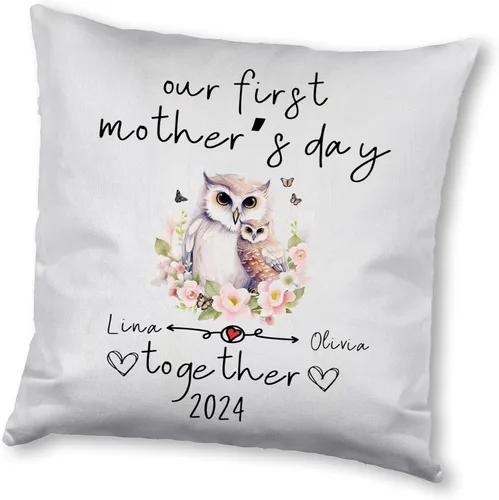 Miniatura 9 de Funda de almohada personalizada con diseño floral de búho, regalo para mamá, abuela, para ella