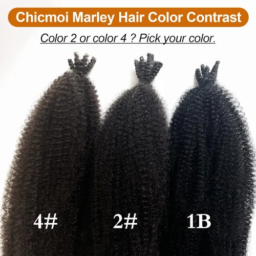 Miniatura 4 de Cabello Spring Twist Pre-Esponjado Color 4 Cabello Afro de Giros Elásticos 8 Paquetes Cabello Marrón Marley Twist para Trenzado para Locs de Marrón