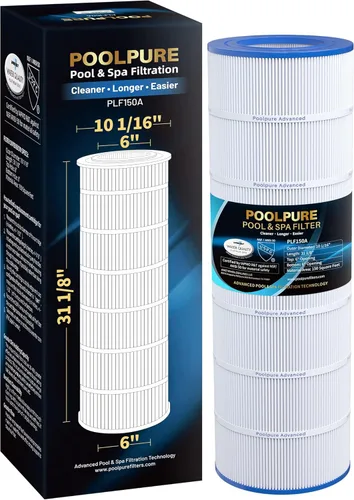 POOLPURE Filtro de piscina PLF150A reemplaza a Pentair CC150, CCRP150, PAP150, Ultral-C4, PP-C4, PP-C4-M, Unicel C-9415, R173216, 59054300, Filbur