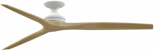Fanimation Ventilador de techo empotrado de 3 aspas - 21.08 pulgadas de alto y 72 pulgadas de ancho acabado blanco mate - Color de hoja natural