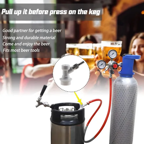 Miniatura 5 de Cerradura de bola de desconexión de gas con tuerca giratoria 5/16, conector de bloqueo de bola de CO2 para Cornelius Keg Home Brew Blanco
