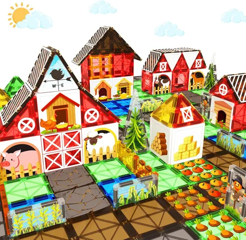 Miniatura 9 de Azulejos Magnéticos Bloques de Construcción para Niños Pequeños, Juguetes Montessori Magnéticos para Niños y Niñas de 3+ Años, Juegos Educativos