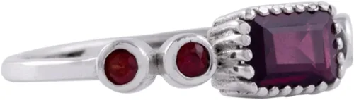 Miniatura 5 de Anillo de granate, peridoto y amatista para mujer, joyería en plata de ley 925, talla 5 a 13 de EE. UU