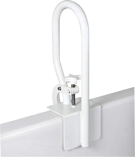 Carex Riel blanco para bañera, barras de agarre para baño, bañeras y duchas, barandilla de agarre lateral y soporte, mango de ducha y abrazaderas de