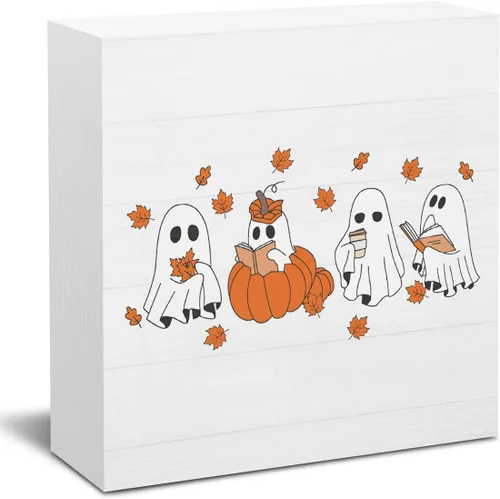 Bonito letrero decorativo de otoño para decoración del hogar, fantasma, otoño, Acción de Gracias, Halloween, decoración para el hogar, oficina,