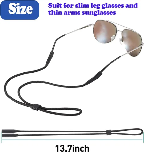 Miniatura 5 de Soporte de correa para lentes para lentes de brazos delgados – Correas de soporte para gafas alrededor del cuello – Correas de gafas de sol