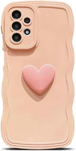 Miniatura 17 de Funda para Samsung Galaxy S22 para mujer, linda funda Kawaii 3D Love Heart color sólido rizado ondulado lente de cámara cubierta a prueba de golpes