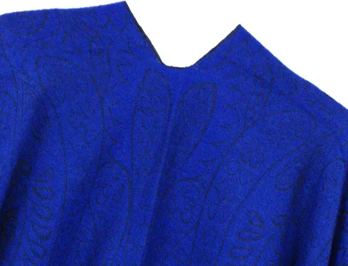 Miniatura 4 de Poncho con flecos, con estampado vintage, estilo retro, a la moda, para mujer. Capa, chal.
