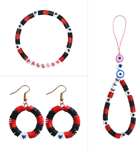 Miniatura 9 de YMSDZHL Kit de Fabricación de Pulseras con Más de 6000 Cuentas de Arcilla, 24 Colores de Cuentas Planas DIY Preppy para Hacer Joyas de Amistad