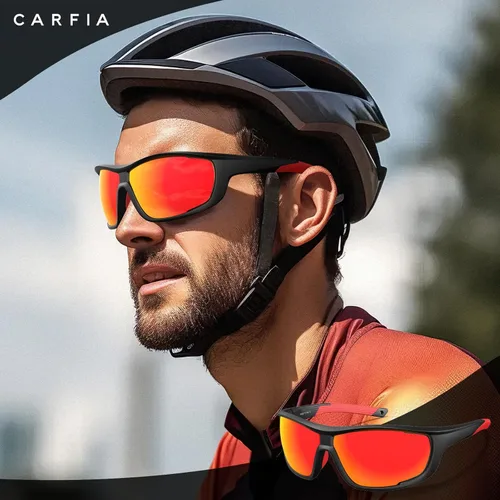 Miniatura 2 de CARFIA Lentes de sol deportivos polarizados para hombres y mujeres, lentes únicos laterales de ventilación para béisbol, correr, ciclismo 2. Marco