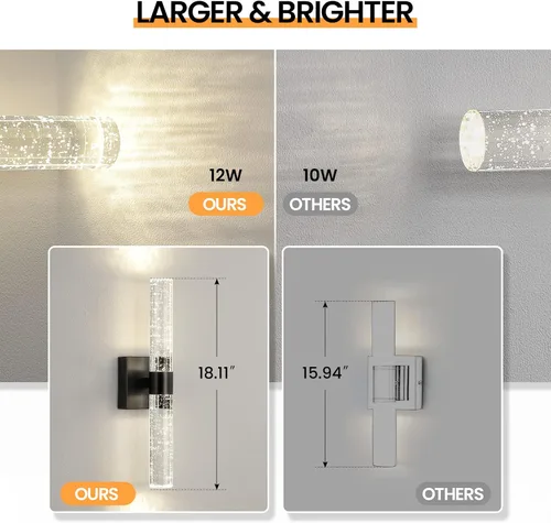 Miniatura 4 de Juego de 2 apliques de pared dorados que funcionan con pilas, juego de 2 apliques de pared inalámbricos recargables con control remoto, moderna