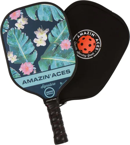 Amazin' Aces Juego de paletas de pickleball de grafito, individuales, 2 o 4 palas, núcleo de polímero de panal con cómodo agarre acolchado,
