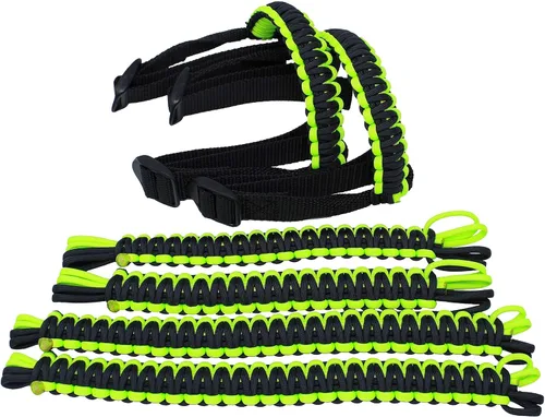 Miniatura 4 de BubbasGarageTv - Asas reversibles de Paracord para Jeep Wrangler - Verde lima y negro - Elige tus pares