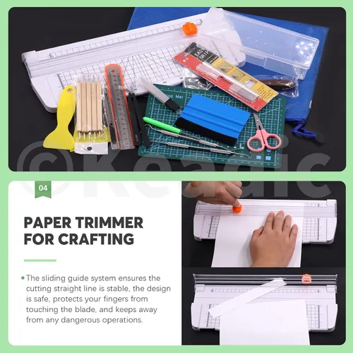 Miniatura 6 de Keadic 31 herramientas de modelo profesional compatibles con herramienta de deshierbe de vinilo, incluye tabla de cortar de papel, cuchillo