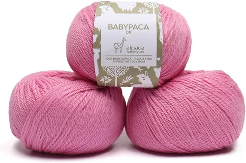 Miniatura 72 de 100% Hilo de Lana de Alpaca Bebé (Juego de 3 Madejas, 150 Gramos) Peso DK - Hecho en Perú - Celestialmente Suave y Perfecto para Tejer y Ganchillo