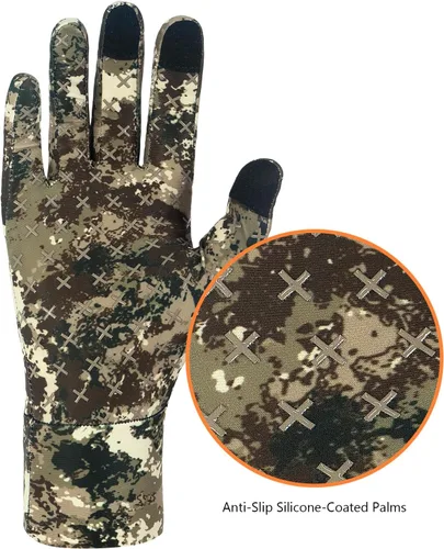Miniatura 5 de BASSDASH Guantes de caza de camuflaje para hombres UPF 50+ Guantes ligeros con pantalla táctil para pesca, senderismo y actividades al aire libre