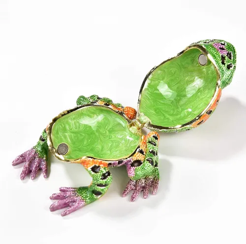 Miniatura 2 de KALIFANO - Joyero decorativo para mujer con cristales Swarovski y piedras preciosas en forma de lagartos hecho a mano para almacenamiento