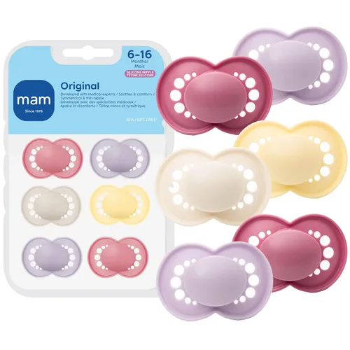 Miniatura 9 de MAM Chupete mate original para bebé, forma de pezón que ayuda a promover un desarrollo oral saludable, estuche esterilizador, 6-16 meses