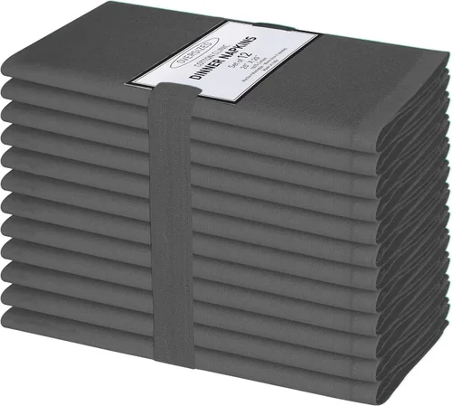 Miniatura 26 de Cotton Clinic Servilletas de tela 100% algodón extra grandes de 20 x 20 pulgadas, juego de 4 servilletas de mesa suaves y duraderas reutilizables
