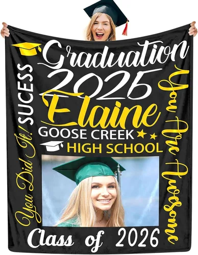 Miniatura 22 de Manta personalizada con collage de fotos, manta de fotos personalizada para graduados, manta personalizada, regalos para temporada de graduación