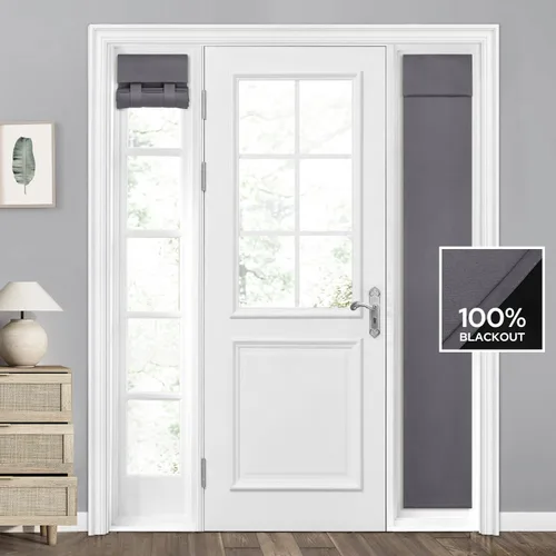 Miniatura 66 de HOMEIDEAS Cortinas 100% Opacas para Luces Laterales de Puerta Principal, Cubierta de Ventana de Puerta de Aula, Persianas de Privacidad