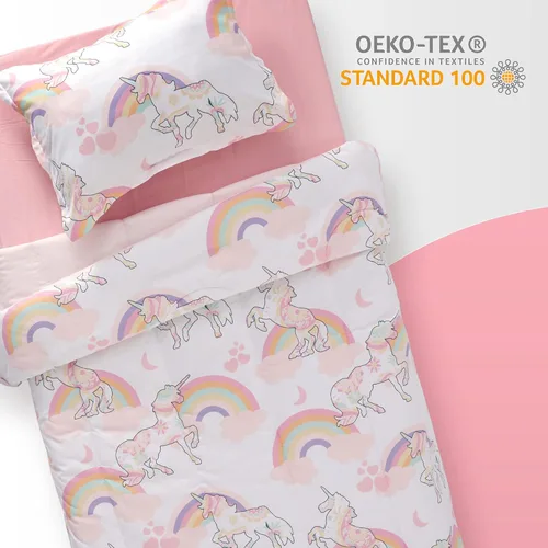 Miniatura 6 de SLEEP ZONE Juego de edredón de 5 piezas para niños, tamaño individual, súper lindo y suave, ropa de cama en una bolsa, con edredón, sábana, funda