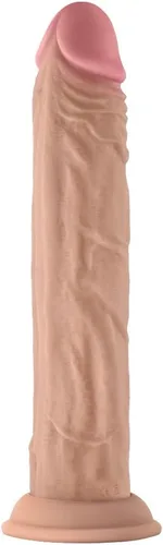 Consolador realista de doble capa de silicona líquida FLEXISKIN con ventosa para jugar con manos libres, consolador ultrasuave para punto G para