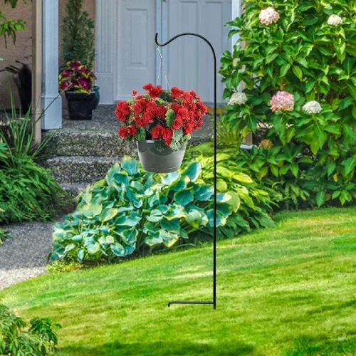 Miniatura 5 de BEAU JARDIN Paquete de 12 Ganchos de pastor de 37 pulgadas, 2/5 pulgadas de grosor, resistentes a la corrosión, para jardín, para colgar