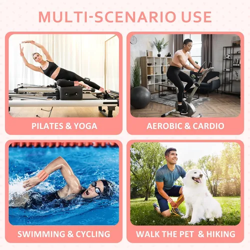 Miniatura 7 de Juego de 2 pesas ajustables para muñeca y tobillo (1 libra cada una), pulseras de peso de silicona de alta calidad, para yoga, pilates, Naranja