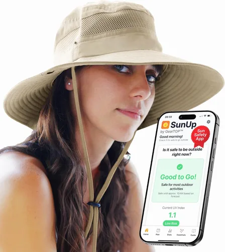 Miniatura 22 de GearTOP Safari Hat for Men Sun Hats for Women UV Protection UPF 50+ Fishing, Gardening, Hiking Hat (22-23 1/2")