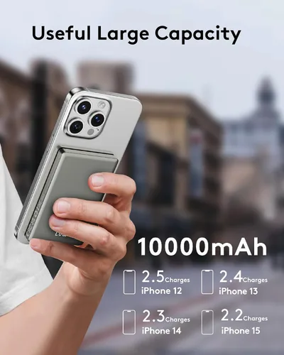 Miniatura 7 de Magsafe - Batería magnética inalámbrica de 10000 mAh con carga USB C, esencial de viaje para cargador portátil Magsafe compatible con iPhone