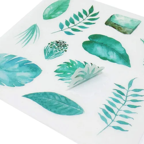 Miniatura 4 de allydrew Washi - Juego de calcomanías para álbumes de recortes, hojas verdes (20 hojas)