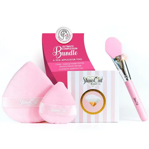 Miniatura 7 de StansOut Beauty Juego de Borlas de Maquillaje de Terciopelo (Paquete de 2) - Borlas de Polvo Lujosamente Suaves para Aplicación de Maquillaje Facial