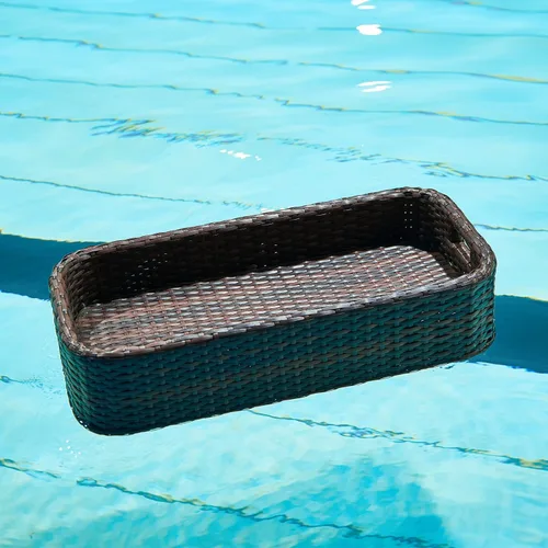 Miniatura 9 de Bandeja flotante para piscina, bandeja redonda para flotadores de piscina, para bañera de hidromasaje, aguas termales, fiesta en la playa, bebidas
