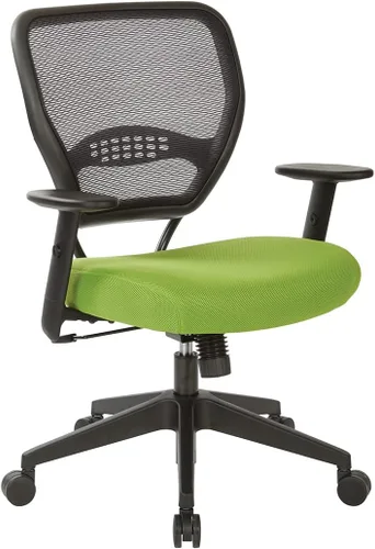 Miniatura 20 de Space Seating Serie 55 - Silla de escritorio de oficina ajustable con soporte lumbar integrado, malla negra