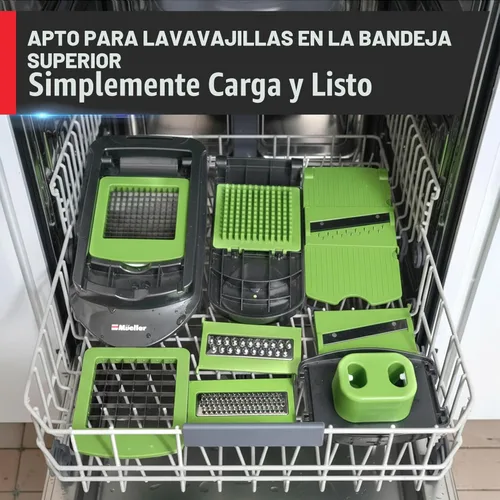 Miniatura 8 de Mueller Pro-Series 10 en 1, picadora de verduras de 8 cuchillas, picador de cebollas, cortador, picador, rebanador de huevos con recipiente