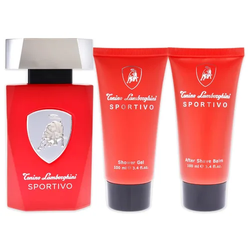 Miniatura 2 de Tonino Lamborghini Lamborghini Sportivo - Set de regalo de 3 piezas para hombre, 4.2 onzas EDT, bálsamo para después del afeitado, gel de ducha