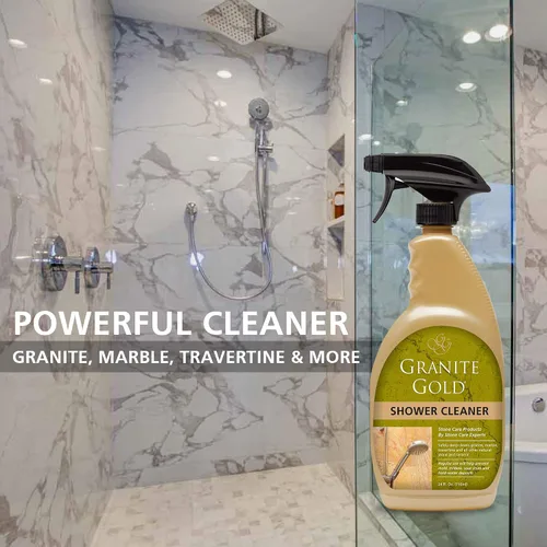 Miniatura 3 de Granite Gold Spray limpiador de ducha para superficies de cuarzo, granito, mármol, cerámica y otras superficies de piedra, fabricado en los Estados