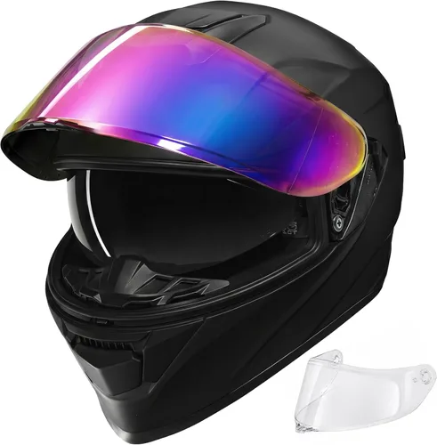Miniatura 12 de TCMT Tamaño-M DOT Casco de motocicleta con mariposa, tapa abatible, cara completa, para la calle, para bicicleta de tierra, casco para adultos, ATV