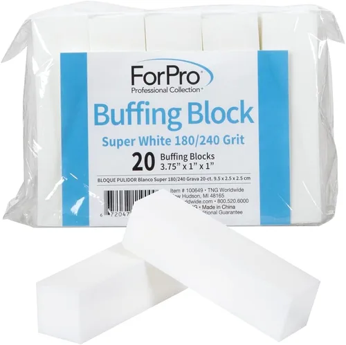 Miniatura 10 de ForPro Professional Collection Bloque de pulido súper blanco, grano 120, pulidor de uñas de manicura y pedicura de cuatro lados, 3.75 pulgadas