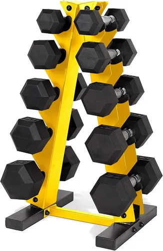 Miniatura 5 de CAP Barbell Juego de mancuernas de 150 libras con estante, serie Color Rojo