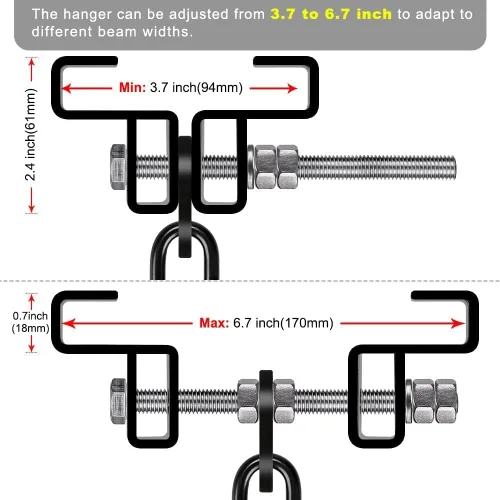 Miniatura 5 de Dolibest Colgador de vigas de acero resistente, soporte para bolsa pesada, colgador de bolsa pesada I Beam para percha de saco de boxeo