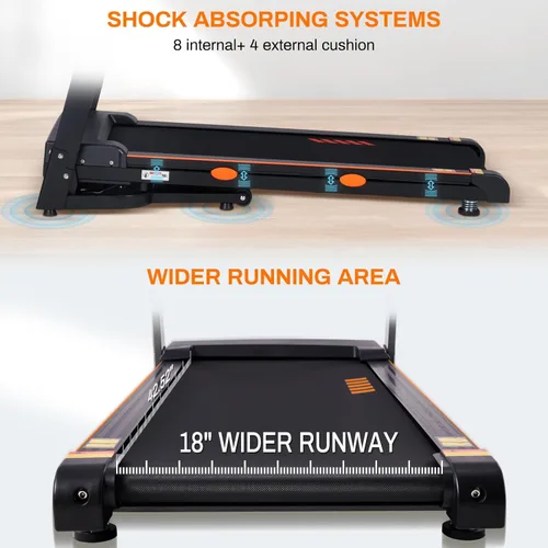 Miniatura 4 de Cinta de correr para el hogar con inclinación automática de 15 niveles, 0.5-10 MPH, banda de correr de 18 pulgadas de ancho, motor silencioso de 3.0